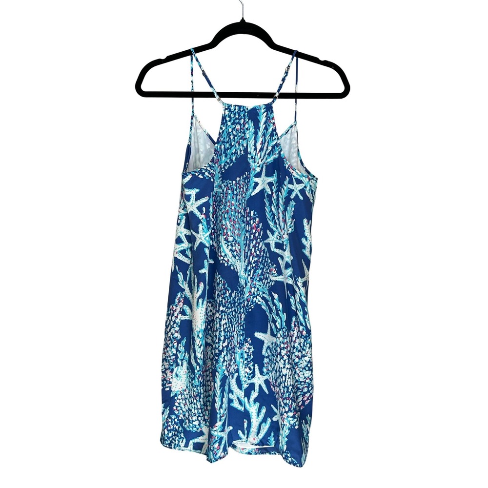 Lilly Pulitzer Good Reef Racerback Mini Dress Blue Resort Women's Medium - Picture 4 of 8
